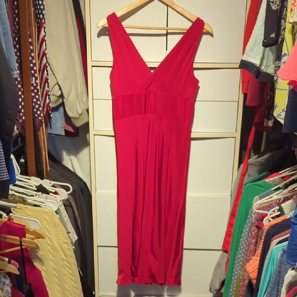 Vintage J Crew Red Ruched Maxi Dress Formal